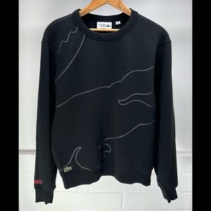 Lacoste Men's Sport Long Sleeve Outlined Big Croc Fleece Crew neck Sweater Sz S